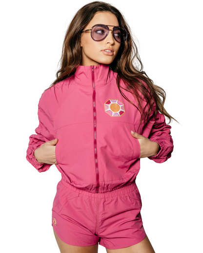 Solitaire Sun Track Jacket, Raspberry