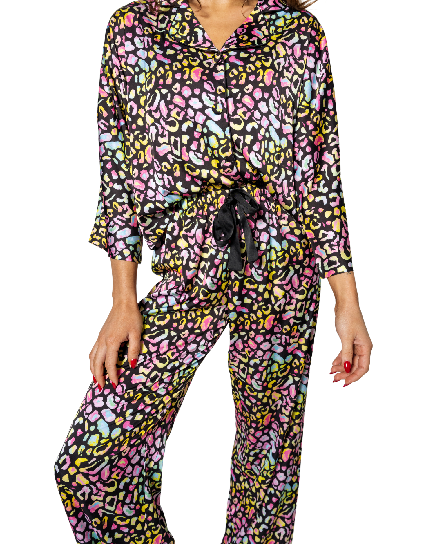 Silky Bright Animal (3/4 Sleeve w/ Pants) zoom