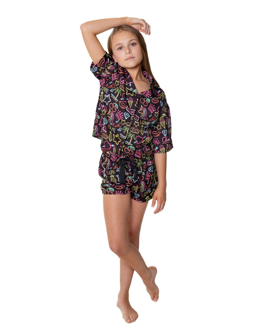 Kids Silky Neon (Short Sleeve w/ Shorts)